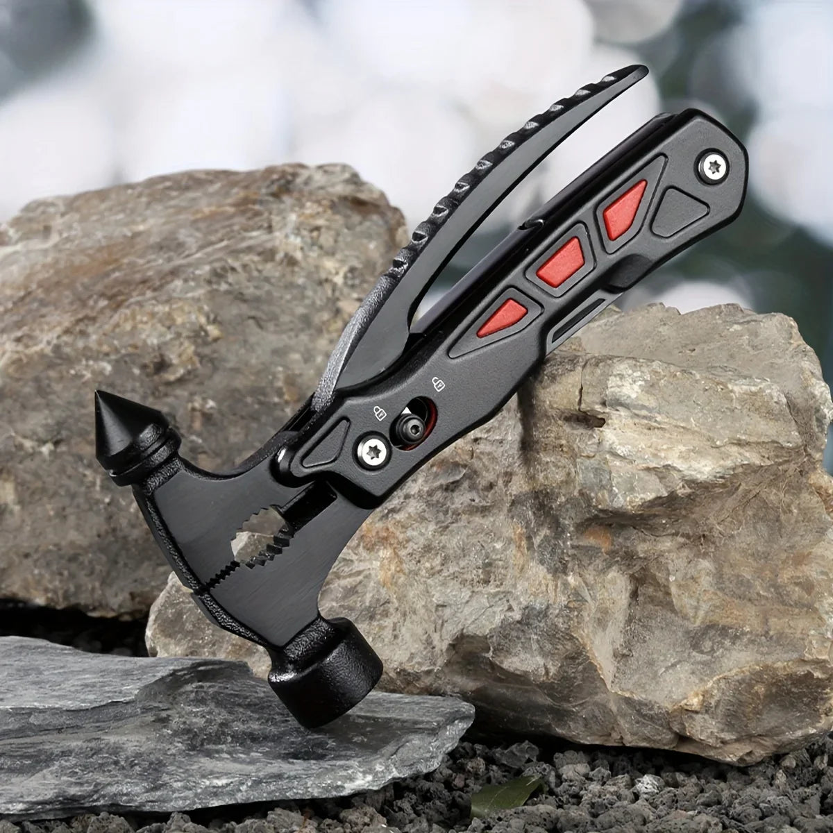 TrailMaster: Compact Multitool & Tactical Hammer