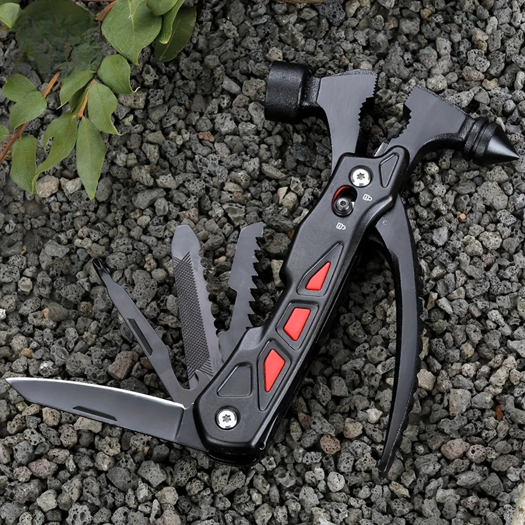 TrailMaster: Compact Multitool & Tactical Hammer