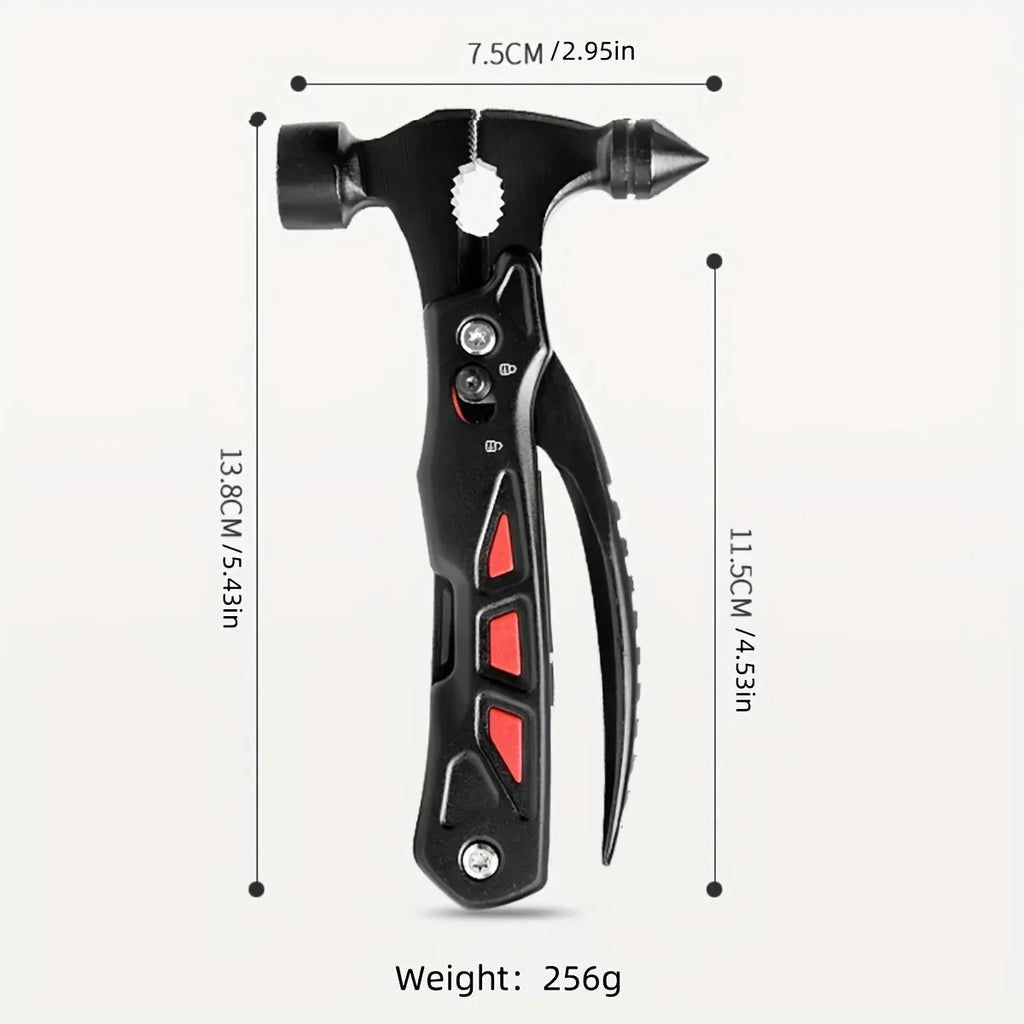 TrailMaster: Compact Multitool & Tactical Hammer