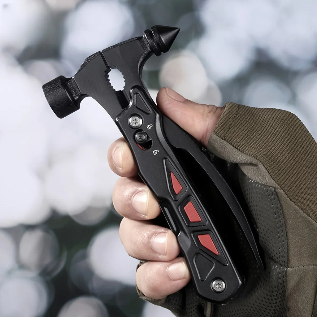 TrailMaster: Compact Multitool & Tactical Hammer