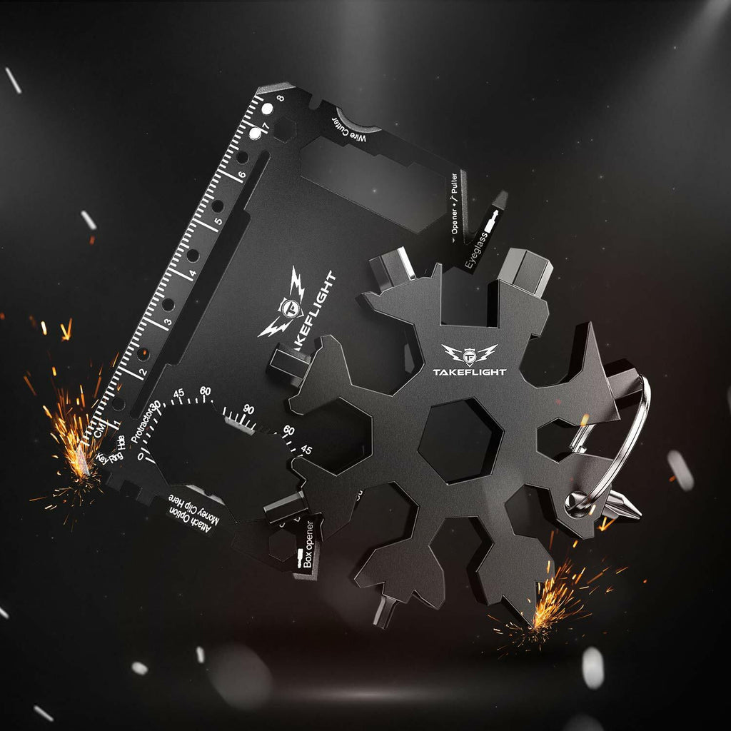 TF TAKEFLIGHT Tactical EDC Credit Card Multitool Set Black Screwdriver