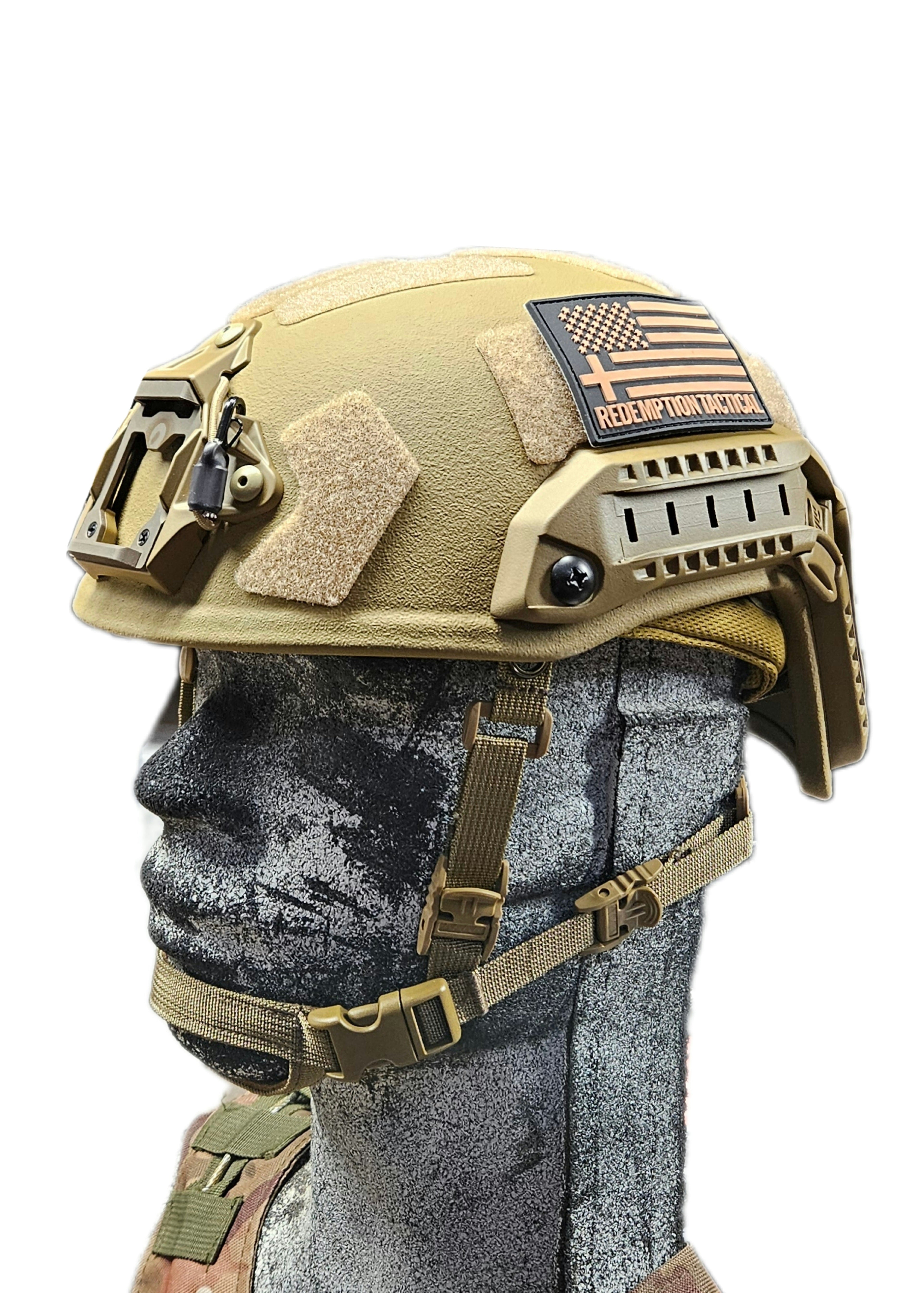 Ballistic Helmet RT2 High Cut Helmet: Tested to LEVEL IIIA (Included Arc Rails, Padding, Straps)